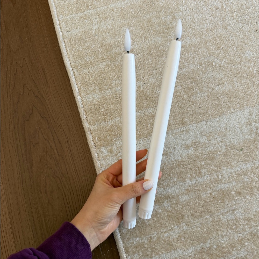 Elegant White LED Taper Candles
